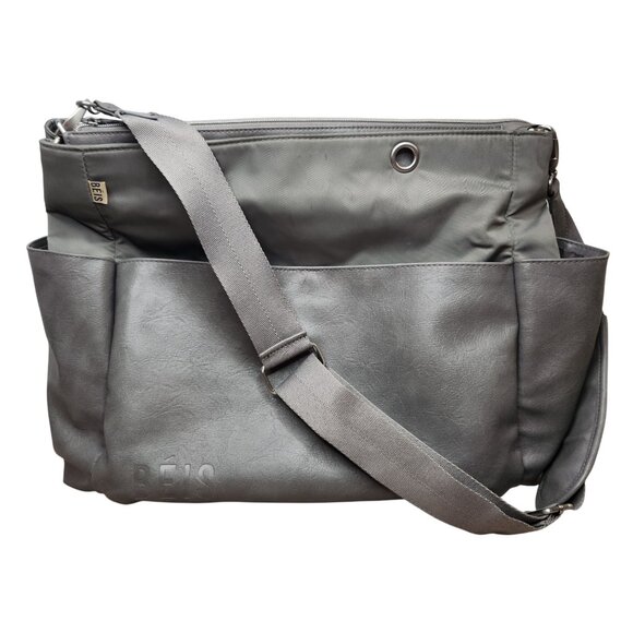Beis The Diaper Bag Grey Tote Bag Pockets Shoulder Strap Crossbody